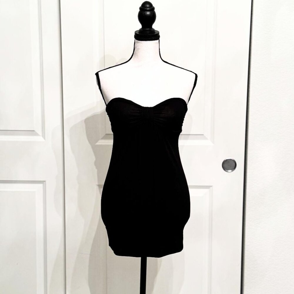 Forever 21 Long Black Sweetheart Strapless Tube Top Blouse, Size XS